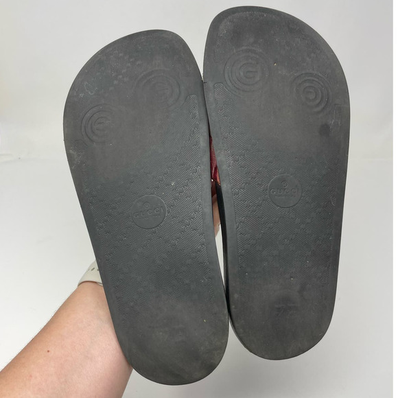 SOLD Gucci GG Blooms Supreme Floral Slide Slip On Rubber Sandals Flats EU 37 - Picture 9 of 13